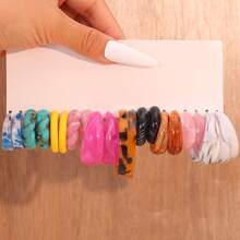 10-40Pairs/Set Acrylic Resin Oversized Hoop Earrings Assorted - Earring Set - View 6