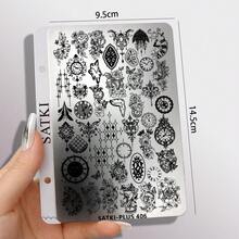 Nail Art Stamping Plate, Beginner Friendly Nail Decoration Template, Designs Include Black Cat, Floral, Daisy, Botanical French Tips. Transparent Silicone Stamp, Steel Plate Nail Art Tools - Multicolor - View 20