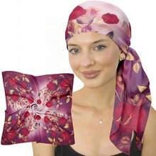 1pc Fashion Women's Square Scarf,Vintage Red Rose Print Bandana Suitable For Daily Wear,Vacation Hair Accessorie,Head Scarf For Women,Headscarf,Satin Feel Hair Scarf,Sport Sweatban,Sport Head Band,Hair Band For Gift All Seasons Outfits - 彩色 - 查看 6