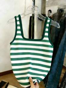 Top ajustado de mujer con ribete de color contrastante - Multicolor - Ver 2