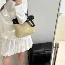 BV Bottega Small Andiamo Bolso de mujer tejido a mano de cuero genuinoBolsodebolso de manotipocuboconpatróntejidoparamujer,bolsodemarca,elegantebolsodemanoparaseñorabolsaderegaloexquisita,bolsodebolso de manodelujoparamujer,bolsocruzadodemodaparamujer,adecuadoparachicas,estudiantesnivel universitariodamasdeoficina,madresdemedianaedadparausodiario,comprasoficina,clase,reuniones,citas,actividadesalairelibretambiénunregaloidealparaBolso de paja hecho a mano de gran capacidad para mujer, nuevo bolso de hombro tipo cesta versátil y casual 2026, bolso de playa para vacaciones. - Marrón - Ver 6