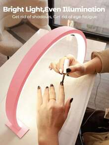 Half Moon Shaped LED Nail Lamp, USB Powered, 3 Color Adjustable Brightness, Stepless Dimming, Reading Study Lamp Bedroom Night Light Living Room Lighting USB Plug-In Suitable For Nail Art Lighting Fill Light And Study Reading, Suitable For Nail Art, Eyelash Extension, Tattoo Lighting, Fashion Design, Nail Lighting, Modern Desk Lamp Gift Use, Even Lighting Metal Material, Nail Art, Study, Office, Reading, Creation, Bedside Lamp Holiday, Party - Nail Art Half Moon Lamp - View 10