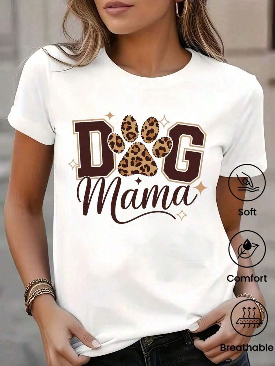 Camiseta de verano de manga corta para mujer con diseño estampado, corte holgado para uso versátil y durabilidad. Con un cuello redondo clásico, esta blusa casual es perfecta para el uso diario y salidas de vacaciones, elegante y práctica. - Blanco - Ver 1
