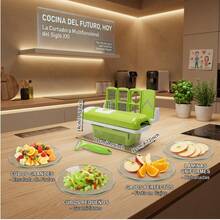 12 Pieces Multifunctional Vegetable And Fruit Cutter Grater Peeler Chopper Kitchen Tool - Green - View 13