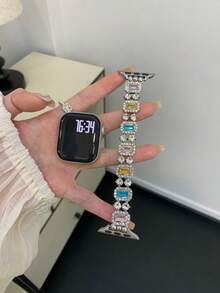 1条女童大号立方氧化锆弹力手链，兼容45mm、44mm、40mm、49mm、46mm、41mm、38mm、42mm表带，不锈钢表带，适用于小米Series 11、10、Ultra、9、8、7、6、SE、5、4、3、2、1、18mm、20mm、22mm表带，适用于小米3/4 Pro、8-9、10-11、小米8/9、小米8/9 Pro、 4/5/6，通用表带 - 彩色 - 查看 10