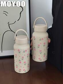 1 cốc giữ nhiệt hai lớp bằng thép không gỉ, dung tích 650ml (22oz), họa tiết hoa tulip hình trái tim, đáy phẳng có tay cầm, thích hợp cho hoạt động ngoài trời, văn phòng, nhà, trường học, ô tô, phòng tập thể dục, du lịch, sinh nhật, ngày lễ, Ngày của Mẹ, Ngày của Cha, tựu trường, quà tặng Ngày Valentine. - Nhiều màu - Xem 7