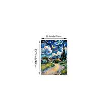Tranh phong cảnh đêm đầy sao theo phong cách Van Gogh, tranh in trên vải bố, tranh tường nghệ thuật nông thôn, tranh trang trí nhà cửa cho phòng khách, phòng ngủ, văn phòng, không khung/có khung/móc treo bằng gỗ. - mẫu - Xem 14