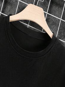 Camiseta de Mujer con Rayas Rosadas y Diseño de Ojos Azules - Blusa Casual de Manga Corta y Cuello Redondo, Corte Relajado en H, Lavable a Máquina, Ropa Casual de Primavera Verano y Regalo para las Fiestas, Cómoda para Todas las Estaciones - Negro - Ver 3