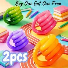 2pcs Buy One Get One Free  Glow-In-The-Dark Silicone Twist Fidget | Creative Stress Relief Deformable Toy(Random Color) - 彩色 - 查看 4