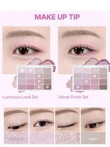 Wakemake 16-Color Eyeshadow Palette With Rich And Highly Saturated Colors, Including Matte, Shimmer, Glitter And Metallic Textures, Can Create A Variety Of Eye Makeup Effects From Natural Daily To Sweet Date, Dramatic And Exquisite Styles. Fine And Smooth Powder, Long-Lasting And Adherent. - 04 Lavender - View 3