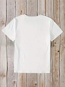 Camisetas De Calor Para Mujer1 Pieza De Camiseta Casual De Moda Para Hombres Y Mujeres Con Estampado De Palma Y CorazóN, Camiseta Casual De Moda, Top Informal Para El DíA A DíA, Ropa VersáTil Para Mujer, FáCil De Combinar, Para Uso Diario, Estilo Urbano, Ropa De Vacaciones, Ropa De Fin De Semana. - Blanco - Ver 2