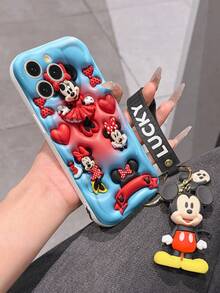 Disney Minnie Mouse Phone Case With Minnie Charm And Minnie Lanyard - Cute Minnie Protective Case With Red Polka Dot Dress And Heart Accent Design, Equipped With Delicate Minnie Decorative Lanyard And Beaded Bracelet For Easy Carrying, Compatible With IPhone 17, 16, 15, 14, 13, 12, 11 Pro Series, Ideal For Birthdays, Holidays, Anniversaries, Graduation Gifts, Or Any Special Occasion To Surprise Family, Friends, Classmates, And Loved Ones. - 白色 - 查看 6
