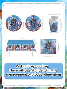 Disney Set Peralatan Makan Sekali Pakai Bertema Zootopia Lengkap ini Menampilkan Cetakan Karakter Pemandangan Kota Penuh, Menghadirkan Suasana Tematik yang Mendalam untuk Acara Pesta Anda. Set ini Termasuk Piring Kertas, Gelas Kertas, dan Taplak Meja Bermotif. - Peralatan makan - View 3