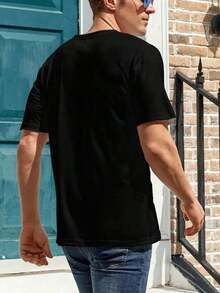 Summer T-Shirts - Men's Racing-Themed T-Shirt Uncle Pit Crew - 100% Cotton, Comfortable Fit With Short Sleeves, Summer And Casual Wear, Cotton T-Shirt With A Racing Car Theme. - Black - View 3