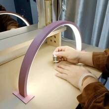 1pc USB Powered Crescent Moon LED Light, Portable, Suitable For Manicure, Eyelash Extension, Tattoo Lighting, Fashion Design, Nail Lighting, Modern Desk Lamp Gift - Nail Art Half Moon Lamp - View 15