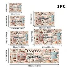 1 pieza Estera de secado de café, Almohadilla para máquina de café, Estera absorbente con tema de café de dibujos animados, Con diseño retro de máquina de café y taza rosa, con decoración floral y de corazones, Adecuada para mesa de comedor y cafetería, Destacando la absorción y el ambiente acogedor, Estera de drenaje multiusos, Regalo para el hogar, Decoración de mesa - XYLSD-348 - Ver 12