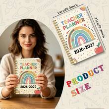 DANPERJI 1 pieza, Tamaño 14cm x 21cm, Cuaderno Planificador de Maestros, Encuadernación Espiral, Incluye Secciones de Planificación Mensual, Semanal y Diaria para el Año Académico 2026-2027, Adecuado para Uso Educativo y Profesional - A - Ver 3