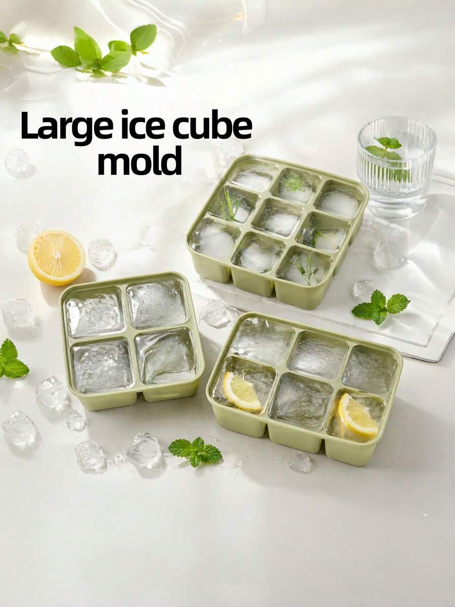1 pieza Molde de hielo cuadrado grande de 12 rejillas con desmoldado fácil y tapa, molde de hielo de silicona con tapa de sellado, bandeja de hielo de silicona reutilizable y flexible, antiadherente y cuadrada, apilable y sin olor, adecuado para bebidas, cócteles, whisky, café, fiestas de verano y uso diario.