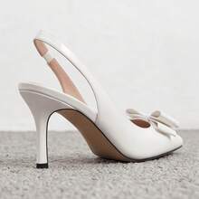 Geeyea Women's High Heels, Adorned With A Bow, Elegant Pointed-Toe Stilettos, Glossy Finish, Sweet And Sexy Style, Can Be Paired With Skirts Or Pants, Suitable For Parties, Business Occasions, Dances, Dates, And More. Shipped From Local Warehouse. - 白色升級版 - 查看 9