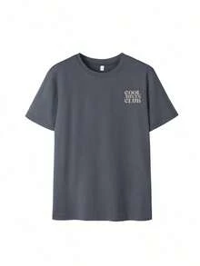 Women's Casual T-Shirt With "Cool Aunt Club" Slogan Print, Loose Fit, Short Sleeve, Ideal For Family Gatherings, Brunch With Friends And Everyday Summer Urban Style - 深灰色 - 查看 3