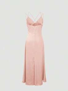 2026 Nuevo vestido de satén sexy con tirantes finos y escote en V profundo, vestido elegante y brillante para fiestas, citas, verano, San Valentín, fiestas, playa, vacaciones, estilo Y2K, Pascua, Día de San Patricio, graduación, baile de graduación, vestido de noche de lujo, vestido formal para mujer - Blanco - Ver 10