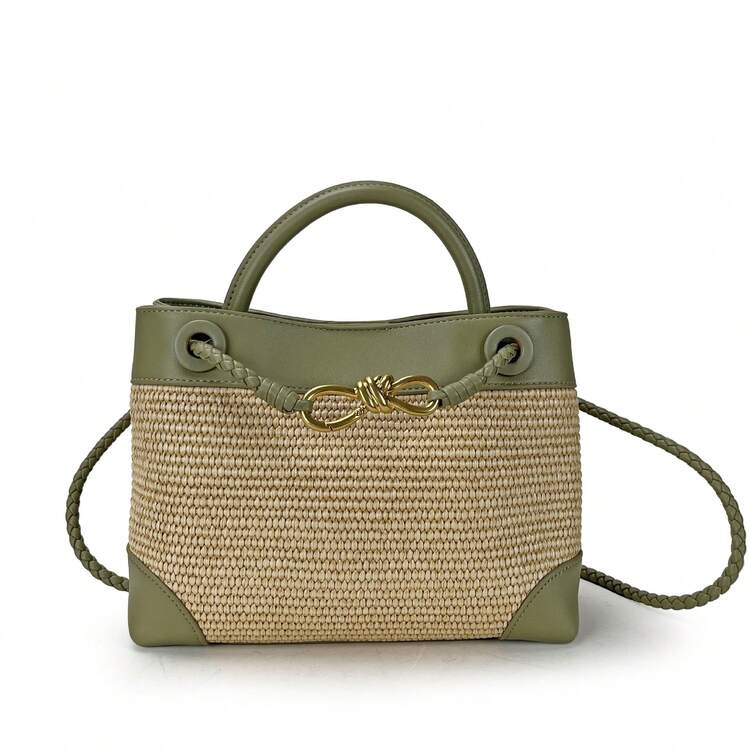 BV Bottega Small Andiamo Bolso de mujer tejido a mano de cuero genuinoBolsodebolso de manotipocuboconpatróntejidoparamujer,bolsodemarca,elegantebolsodemanoparaseñorabolsaderegaloexquisita,bolsodebolso de manodelujoparamujer,bolsocruzadodemodaparamujer,adecuadoparachicas,estudiantesnivel universitariodamasdeoficina,madresdemedianaedadparausodiario,comprasoficina,clase,reuniones,citas,actividadesalairelibretambiénunregaloidealparaBolso de mano y bandolera de paja tejida para mujer, novedad 2026, con hebilla en forma de ocho y lazo metálico, diseño sencillo con contraste de colores. - Teja - Añade 7
