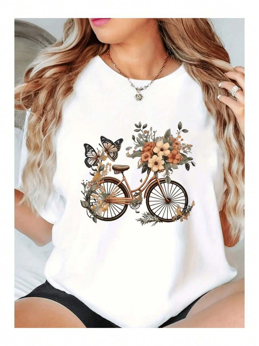 Oversized Unisex Printed T-Shirt, Urban Style, Summer, Comfortable And Loose Fit - White - View 1