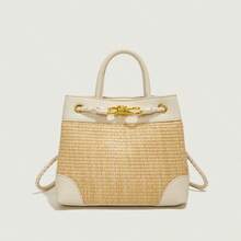 BV Bottega Small Andiamo Bolso de mujer tejido a mano en cuero genuinoBolsodebolso de manotipocuboconpatróntejidoparamujer,bolsodemarca,elegantebolsodemanoparaseñorabolsaderegaloexquisita,bolsodebolso de manodelujoparamujer,bolsocruzadodemodaparamujer,adecuadoparachicas,estudiantesestudiantes universitariosdamasdeoficina,madresdemedianaedadparausodiario,comprasoficina,clase,reuniones,citas,actividadesalairelibretambiénunregaloidealparaBolso de mano de paja tejido de gran capacidad, estilo resort, con diseño de bloques de color, novedad de otoño 2026 para mujer. - Edición de color blanco arroz - Ver 8