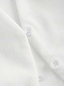 Parte superior de tirantes cruzados con botones de color rojo para mujer, ideal para el verano - Blanco - Ver 3