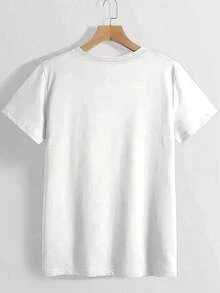 Women's Casual T-Shirt With "Being A Grandma" Letter Print - Comfortable, Casual, Short Sleeve, And Crew Neck For Everyday Wear And Stylish Outfits. 100% Cotton. Durable. - 白色 - 查看 3