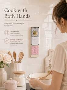 1pc Silicone Suction Cup Phone Holder, Reusable Hands-Free Stick-On Stand Suitable For Mirror, Glass, Tile And Smooth Surfaces - Multicolor - View 6