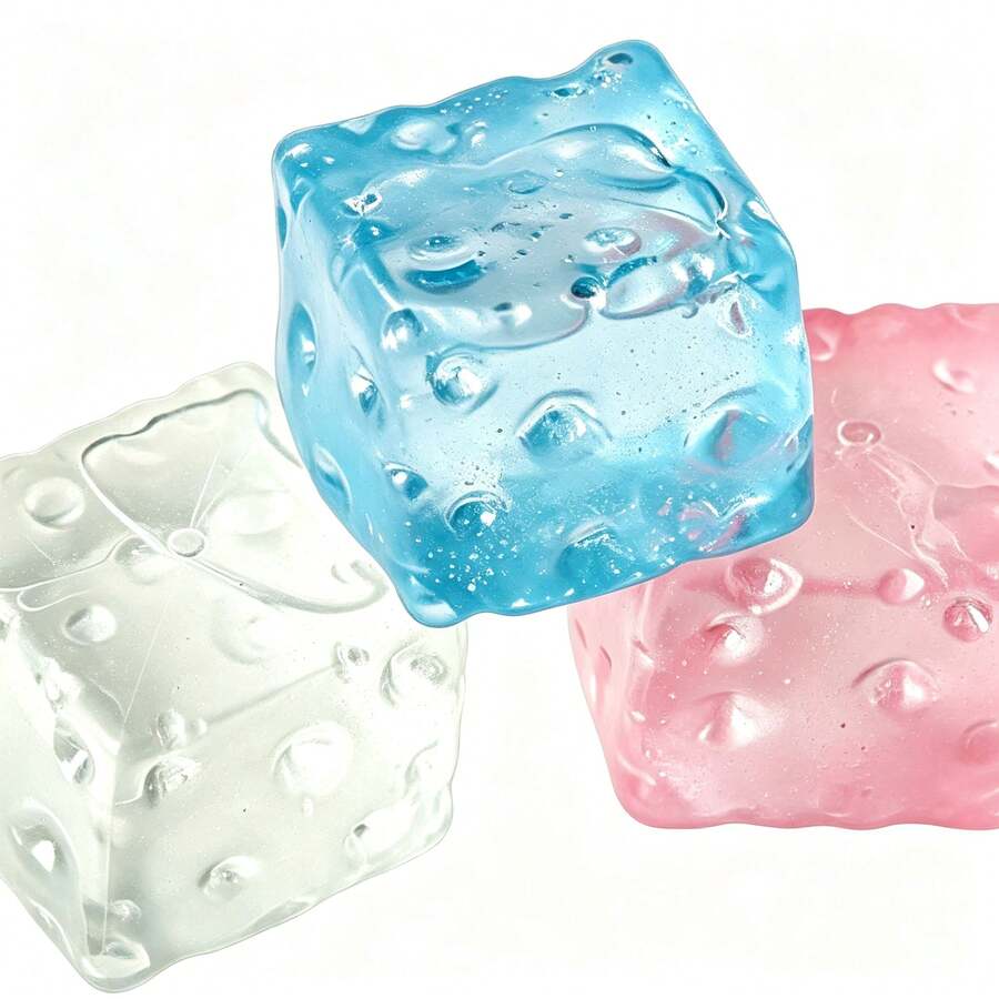 Transparent Cheese Stress Squeezer, Slow Rebound, Highly Malleable, Creative "Tofu Ball". Palm-Sized Squeeze Toy, Designed For Adults, Novel Stress Relief Gadget, Perfect As A Fun And Quirky Birthday Or Holiday Gift - Multicolor - View 1