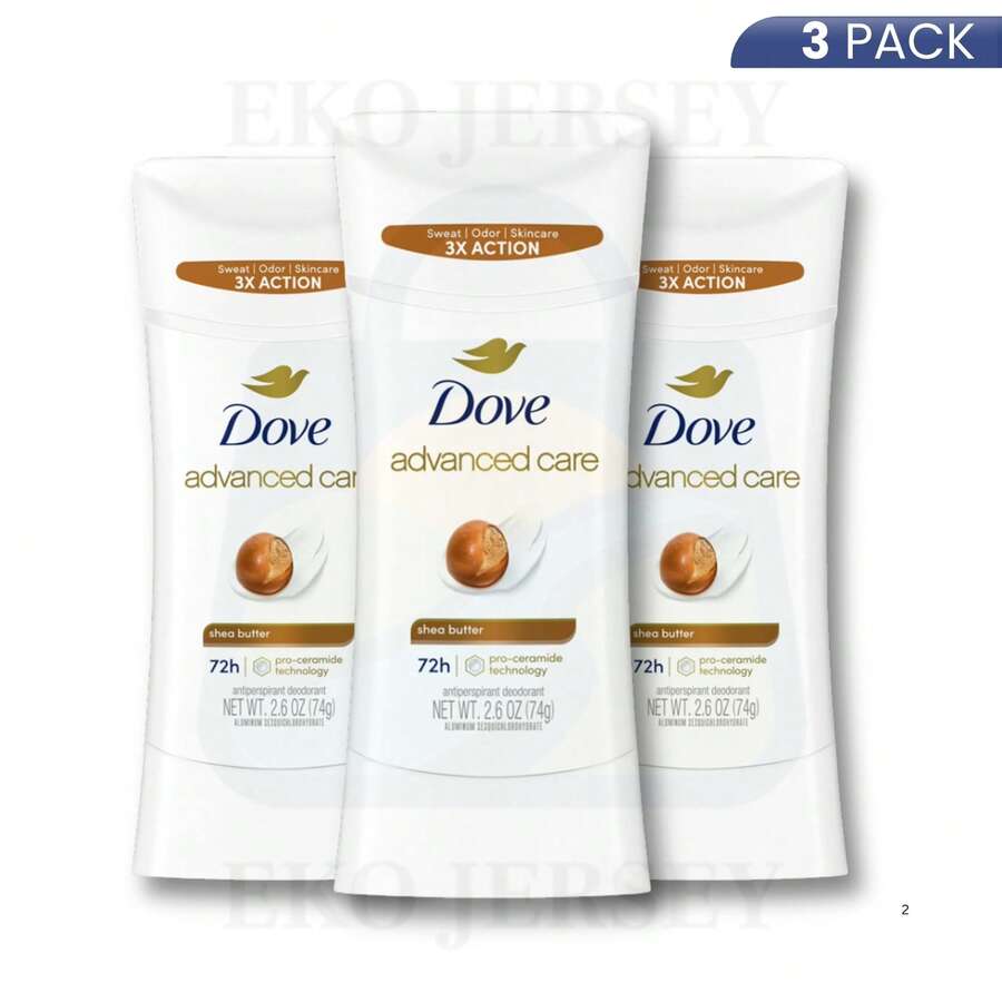 Dove Advanced Care Shea Butter 72H Odor Protection Stick Deodorant 2.6oz / 74g Pack Of 3 - 多樣化香型 - 查看 1