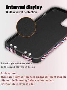 Wave Ripples 1pc Artistic Visual Illusion Wave Pattern Shock-Proof Dustproof Handcrafted Soft Protective Case Suitable For Apple 17 Pro Max/16 Pro Max/16 Plus/13 Pro Max/14 Pro Max 13 14 11 12 Pro 11/15 Pro, Galaxy S24 Ultra, With Speaker Hole Design, Suitable As Holiday Gift - Red - View 10