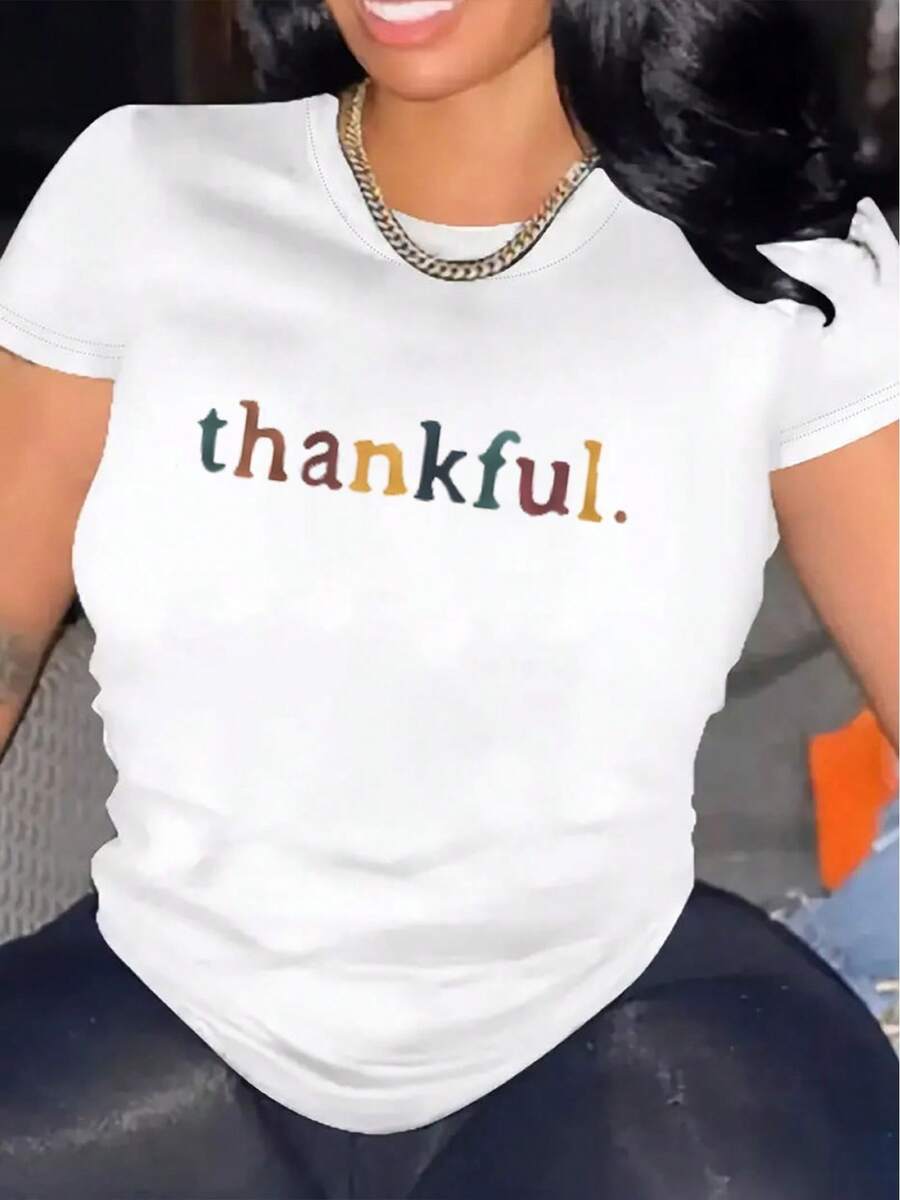 Camiseta Casual de Manga Corta para Mujeres 1 Pieza 100% Algodón Pesado - Cuello Redondo Cómodo, Camisetas Suaves y Adorables - Blanco - Ver 1
