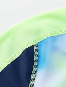 Balabala Set de 2 piezas de camiseta de protección solar y bañador para niños en verano - tinte verde - Ver 7