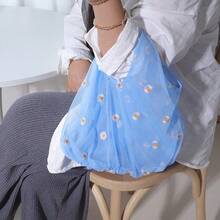 1 chiếc túi tote du lịch chống bám bẩn đa năng họa tiết hoa cúc xanh, nhẹ, in hình hoa cúc xanh. - Nhiều màu - Xem 5