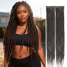Dreadlock Extensions 18 Inch 24 Inch Synthetic Crochet Dreads Extensions 100% Handmade Single Ended Dreads Thin 0.6cm Width Reggae Style Dreadlock For Man And Woman - Black Brown - View 13