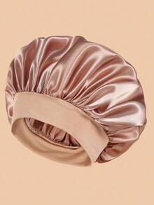 Bộ 2 mũ ngủ bằng lụa/1 mũ, mũ trùm tóc bằng satin, mũ ngủ satin rộng vành co giãn cao dành cho nữ, mũ chăm sóc tóc bằng satin chất liệu cao cấp, băng đô lụa cho tóc xoăn (Đen vàng) - Nhiều màu - Xem 9