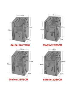 1 chiếc bọc ghế ngoài trời 64*64*120/70cm, bọc đồ nội thất sân vườn, bọc ghế chống thấm nước, bọc ghế thư giãn ngoài trời. - màu đen - Xem 3