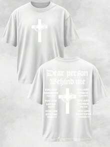 T-shirt à manches courtes et col rond pour homme, avec un motif graphique vintage inspiré d'une citation inspirante de la Bible chrétienne : "Cher, personne derrière moi." Coton doux, idéal comme cadeau religieux pour hommes et pour un usage quotidien. |   Cadeaux pour hommes, Vêtements chrétiens, Mode masculine - Blanc - Voir 1