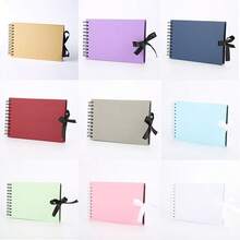 Album ảnh lưu niệm bằng giấy Kraft đen, có dây buộc ruy băng, 30 tờ, gáy xoắn, sổ lưu niệm đám cưới, album ảnh kỷ niệm tự làm, nhật ký du lịch, quà tặng kỷ niệm và Giáng sinh hoàn hảo, vật dụng làm album ảnh, quà tặng tùy chỉnh. - Nhiều kiểu dáng - Xem 8