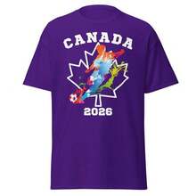 Copa Mundial Canadá Verano 2026, Nueva Camiseta Unisex de Algodón Puro, Casual, Talla Grande, Cuello Redondo y Corte Holgado - Blanco - Ver 7