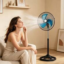 Ventilador de Pie Compacto 12", Ventilador Pequeño con Altura Ajustable y 3 Velocidades para Espacios Reducidos - de pie - Ver 7