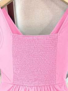 Camiseta sin mangas ajustada para mujer, adecuada para el trabajo, el viaje, las fiestas, la graduación y el uso diario - Rosa - Ver 3