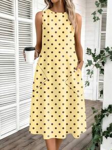 Vestido casual de mujer de longitud media con estampado, adecuado para primavera y verano - Multicolor 3 - Ver 5