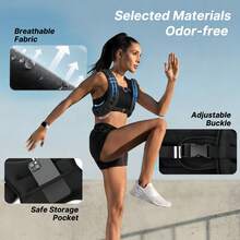 LOVEWE 12 Lbs Weighted Vest For Men & Women - With Reflective Strips, Ideal For Workout, Strength Training & Running - Black - View 10