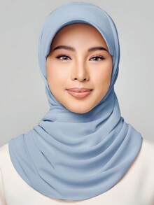 1件装女士速戴针织头巾，纯色经典百搭阿拉伯时尚休闲棒球帽，适合日常防晒、降温和防紫外线 - 淺藍色 - 查看 4