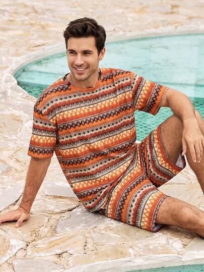 Mercer Haus Bộ áo thun ngắn tay đa năng tay ngắn dành cho nam, cổ tròn, in 3D, chất liệu polyester, thích hợp cho các hoạt động thể thao ngoài trời, đạp xe, đi biển, tập thể dục, ngủ.