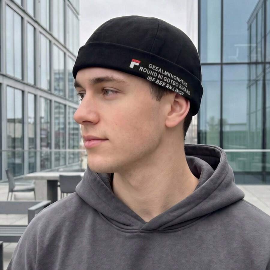 Mũ nồi thêu chữ F, mũ lưỡi trai unisex phong cách đường phố, hip hop, đa năng cho mùa thu và mùa xuân.